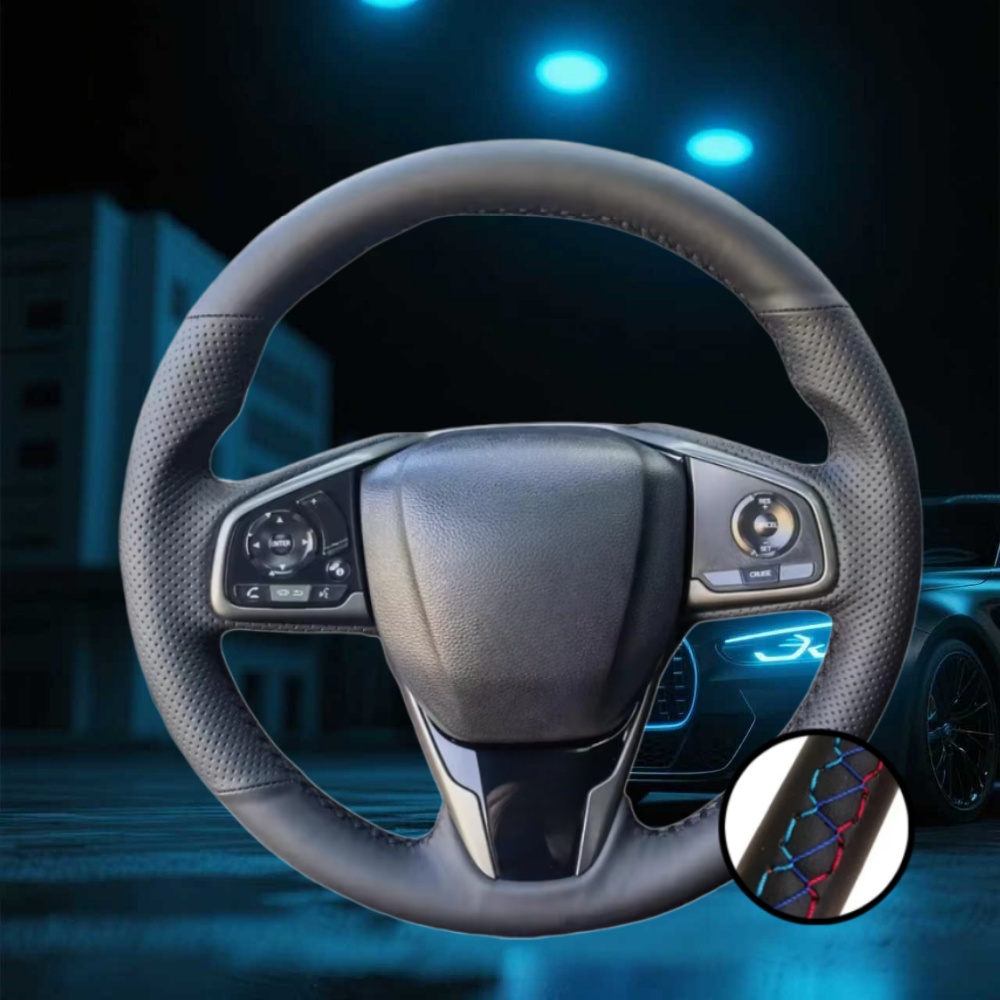 Sewing V - Custom Hand-stitched Black Microfiber Leather Car
