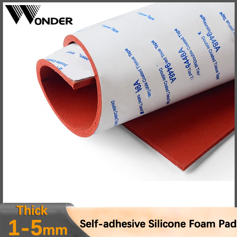 Fabric Softener Sheet - Self-adhesive Silicone Rubber Foam Sheet Red
