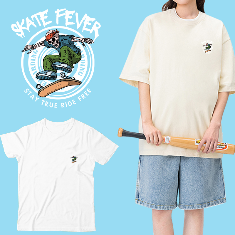 Cool skeleton playing skateboa - Iron On Patch 评论和价格