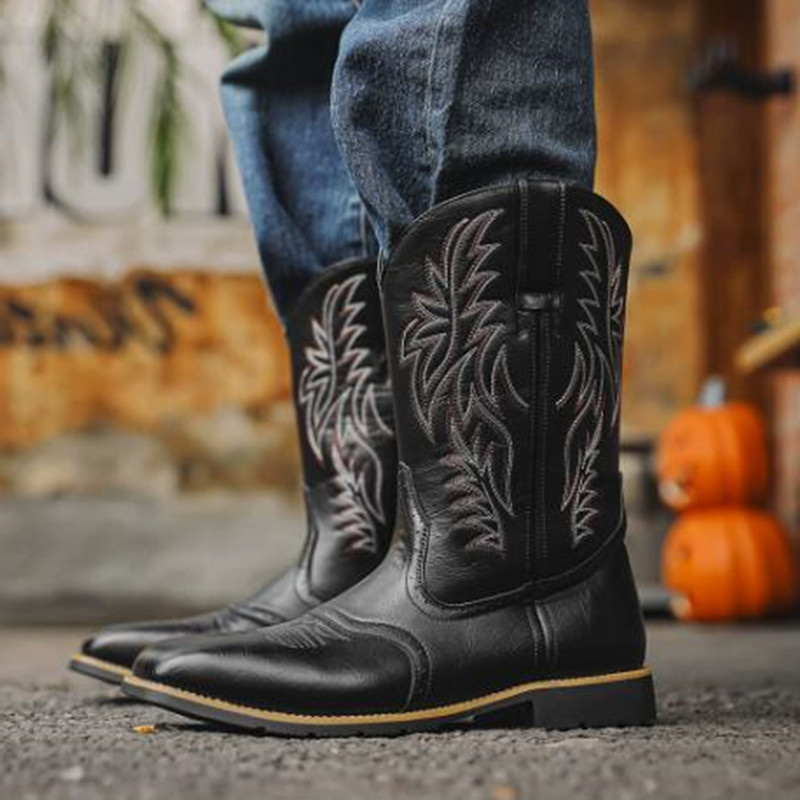 New Men High Boots Embroidery  - Sewing Embroidery Fabric 评论和价格