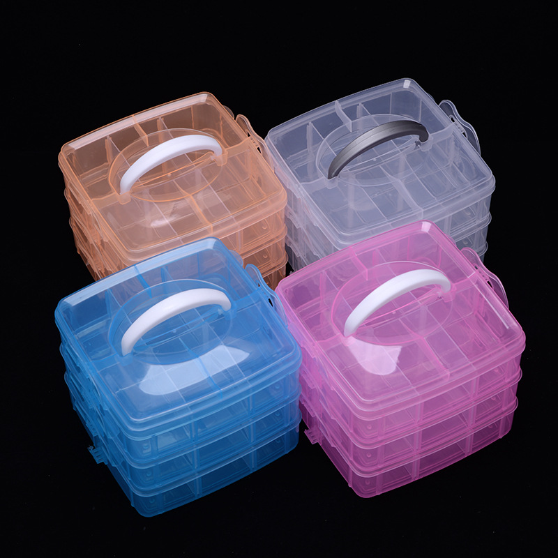 3 Layers 18 Compartments Plast - Bobbin Organizer Box 评论和价格