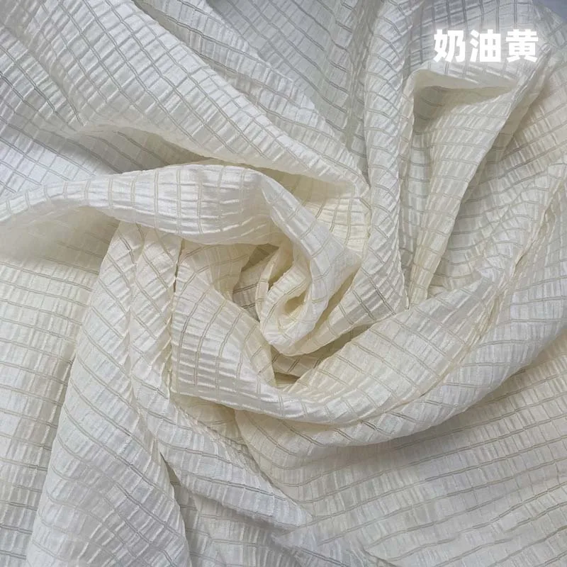 Cream Yellow Checkered Fabric  - Is Sewing A Textile Craft 评论和价格