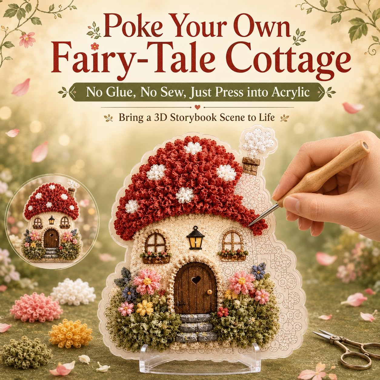 DIY 3D Fabric Poke Art Kit Whi - Is Sewing Textile Art 评论和价格