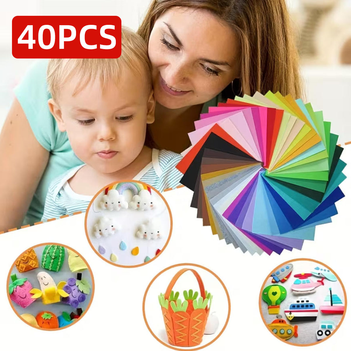 40PCS Felt Cloth Colored Felt  - Fabric Softener Sheet 评论和价格