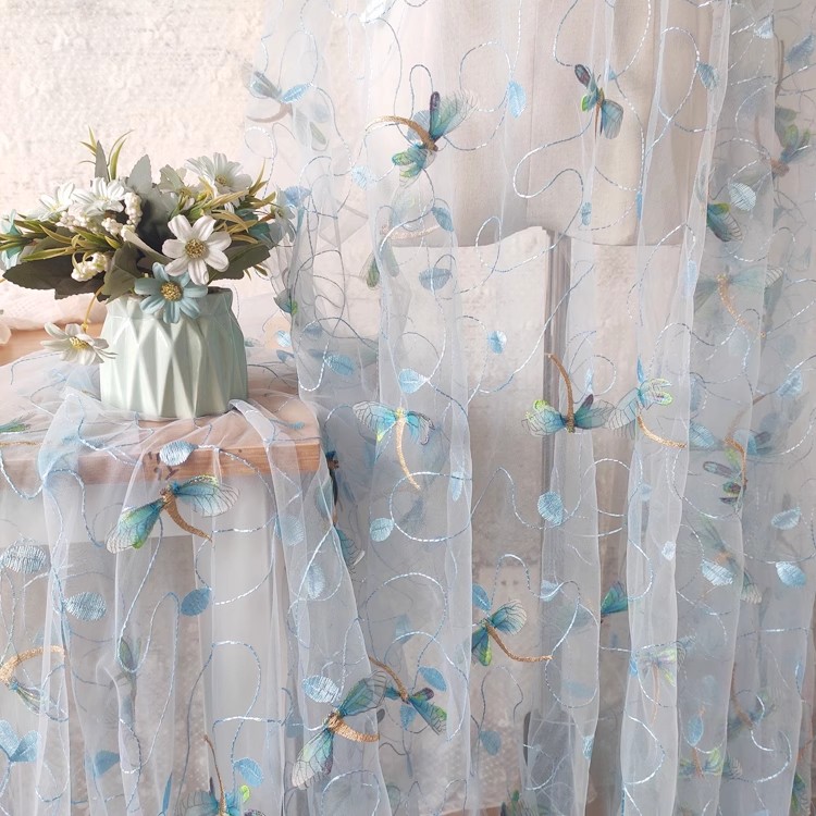 1yard Blue pink mesh fabric Th - Sewing Embroidery Fabric 评论和价格