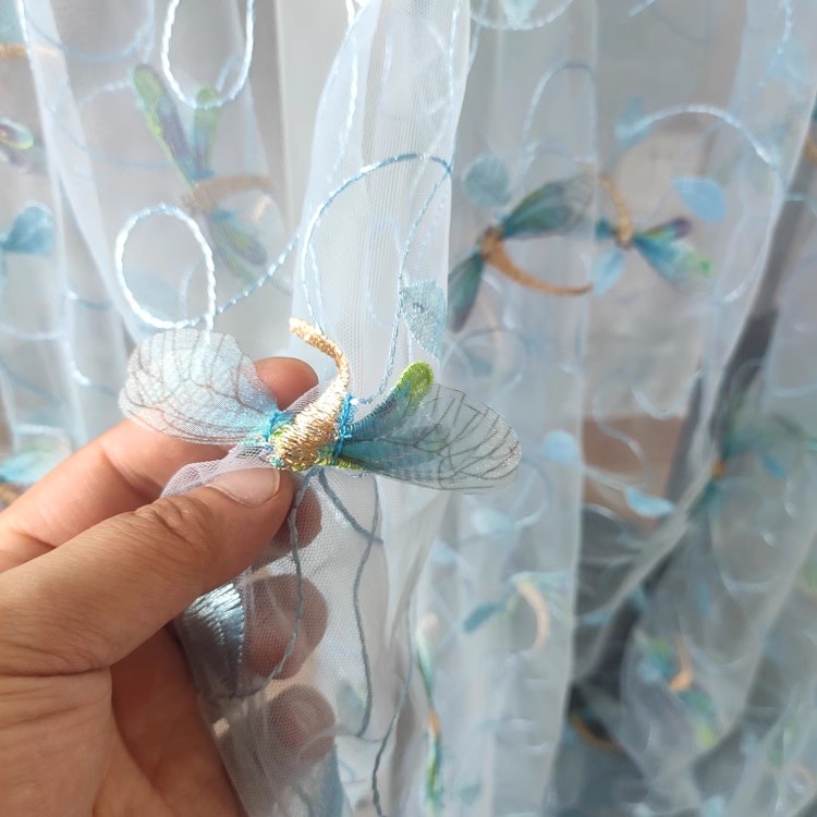 1yard Blue pink mesh fabric Th - Sewing Embroidery Fabric 评论和价格