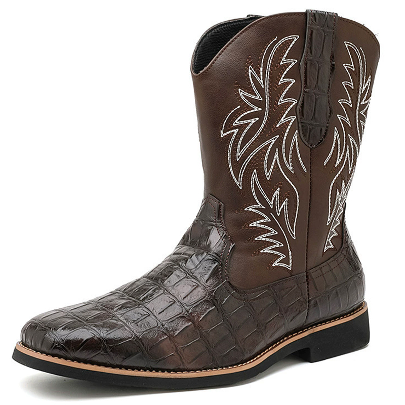 Retro Wide Toe Western Cowboy  - Sewing Embroidery Fabric 评论和价格