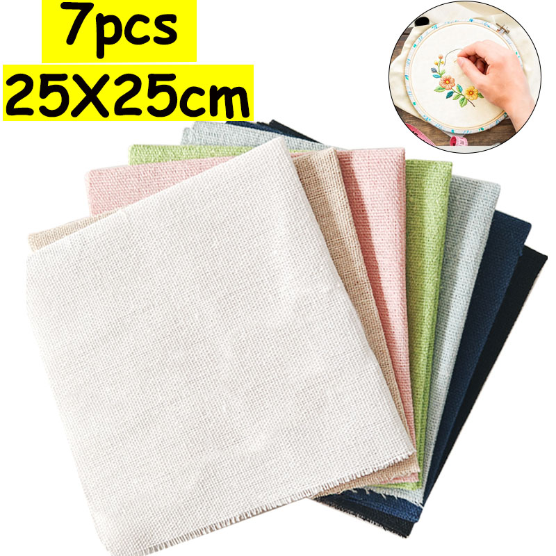 7-Piece Set of 25* 25cm Linen  - Is Sewing Textile Art 评论和价格