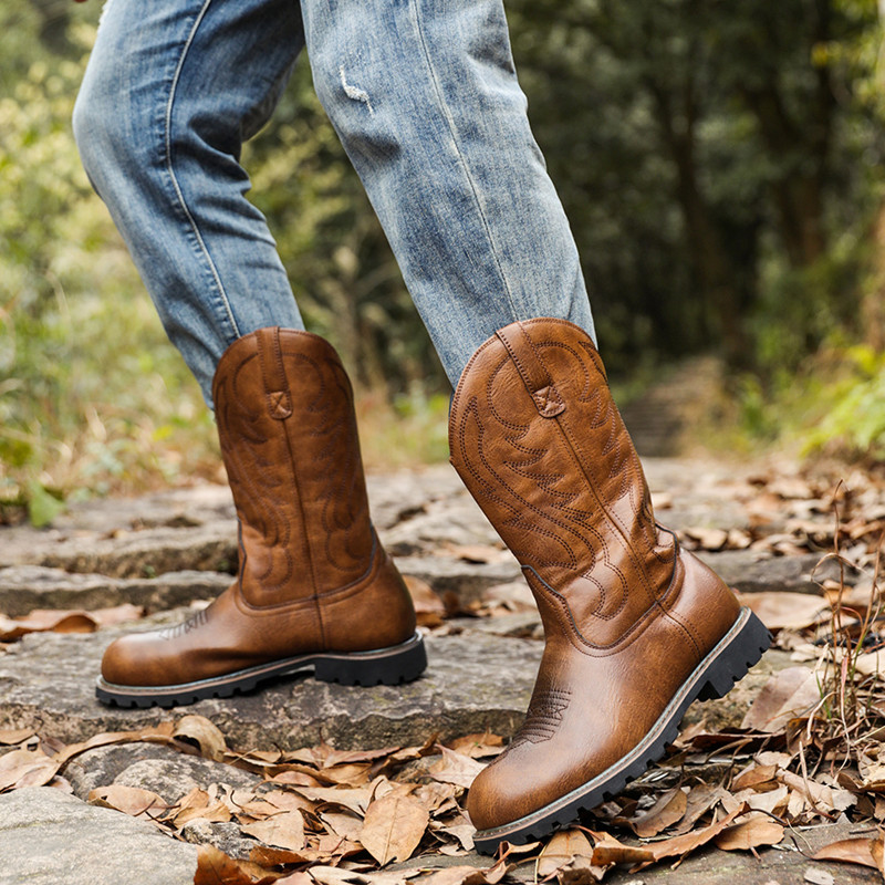Men's Boots Classic Handmade E - Sewing Embroidery Fabric 评论和价格