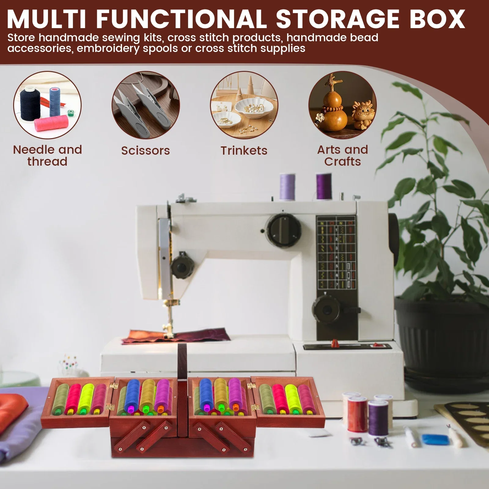 Expandable Sewing Thread Box W - Bobbin Organizer Box 评论和价格