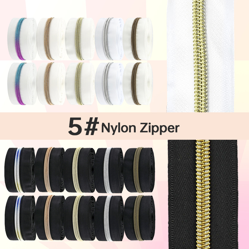 5/10/20Meters Black/White Zipp - Textile And Sewing Supply 评论和价格