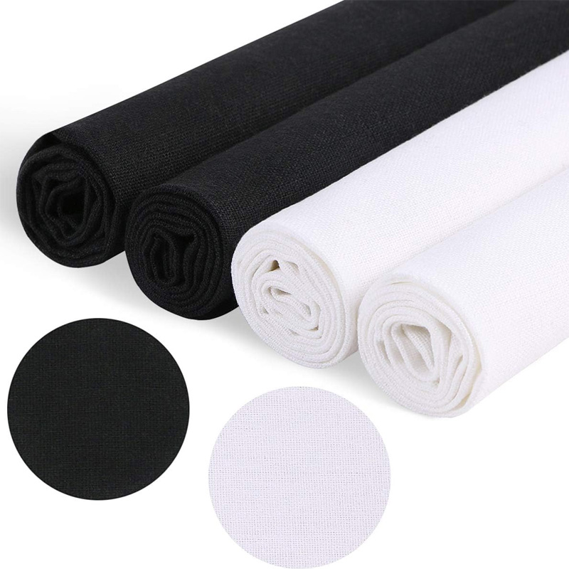 4 Pieces of Linen Fabric, Soli - Sewing Embroidery Fabric 评论和价格