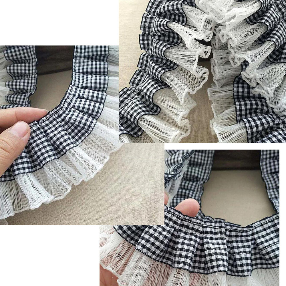 7CM Wide Plaid Pleated Cloth T - Textile And Sewing Supply 评论和价格