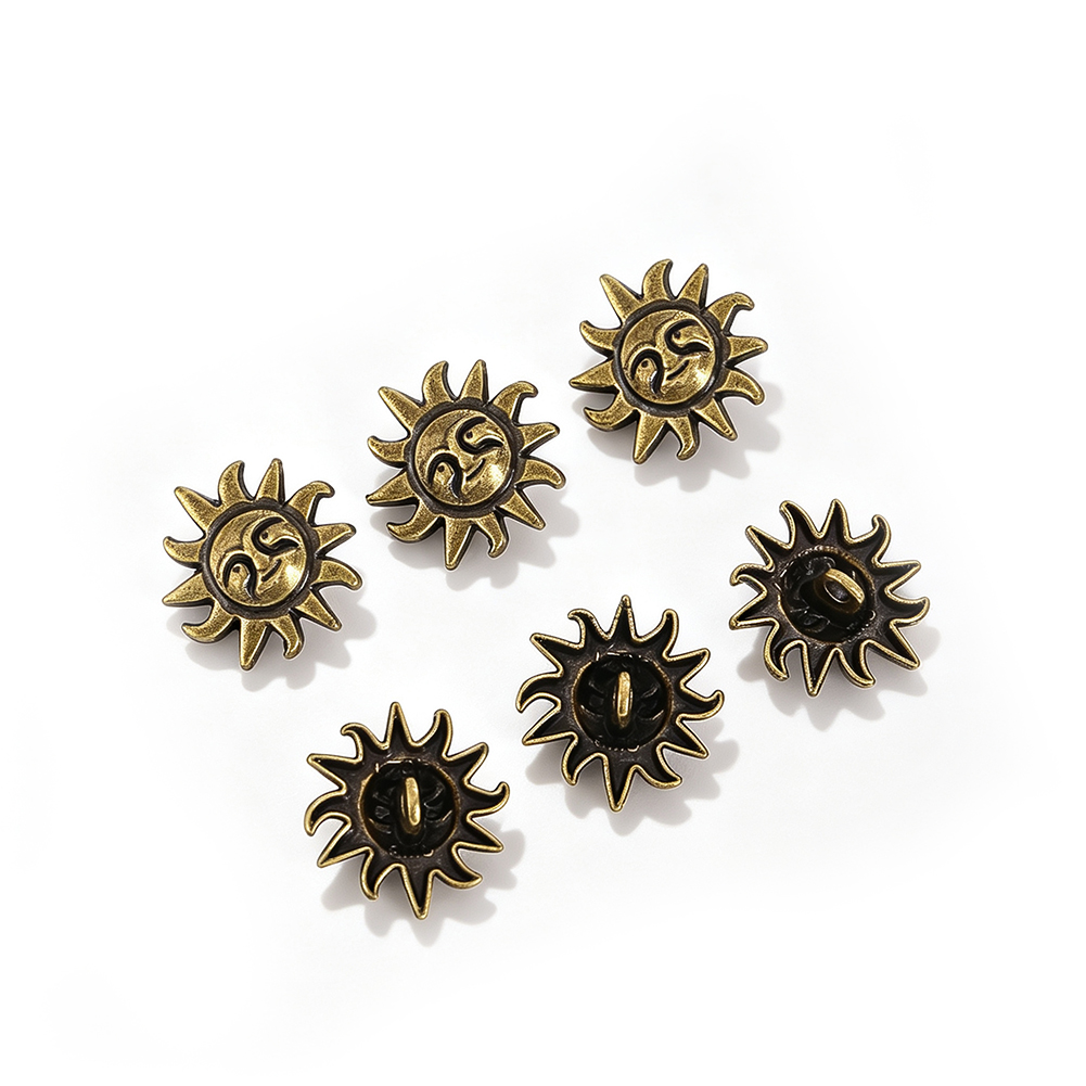 10pcs Metal Celestial Sun Face - Button Hole Cutter 评论和价格
