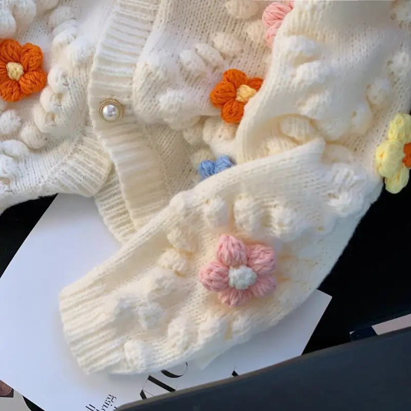 Kawaii Sweater 3D Flower Embro - Sewing V 评论和价格