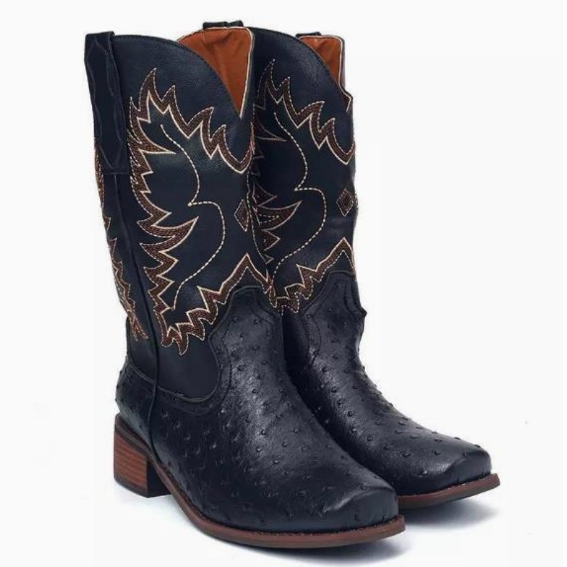 Men High Boots Embroidery Retr - Sewing Embroidery Fabric 评论和价格