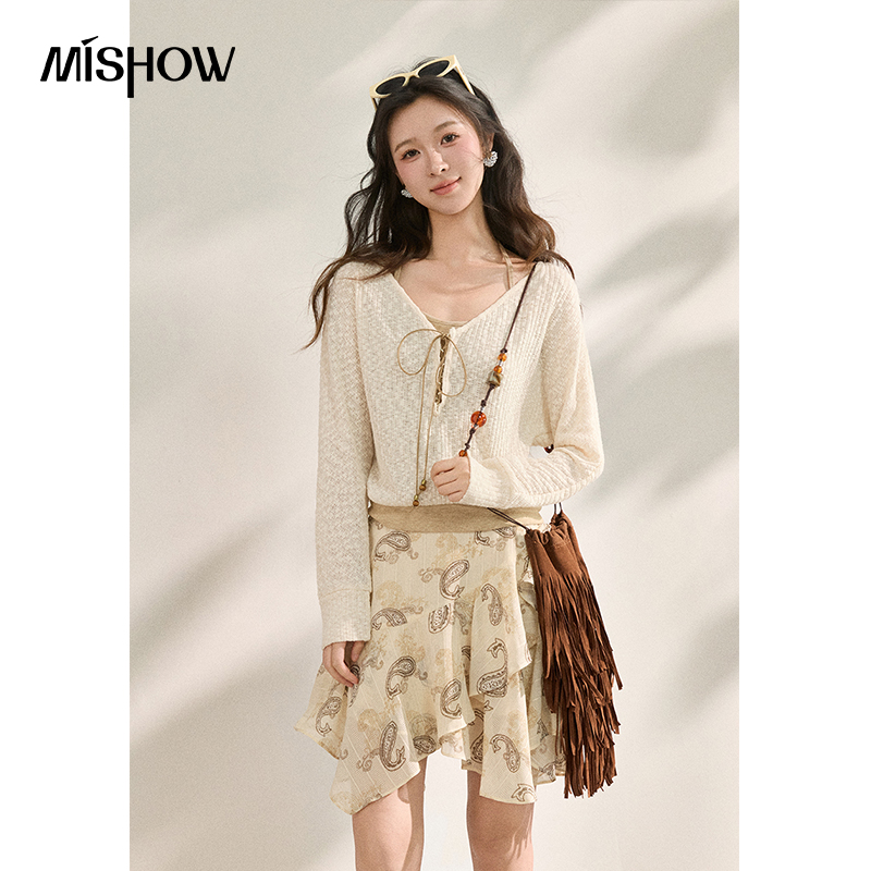 MISHOW Women's Casual Beige Fa - Sewing V 评论和价格