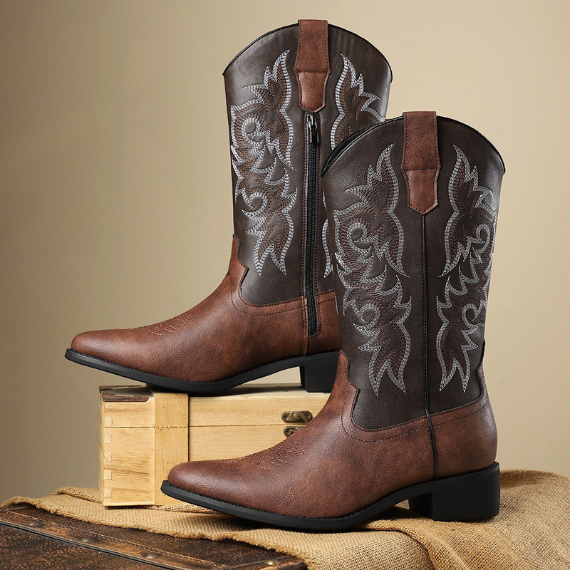 NEW Men High Boots Embroidery  - Sewing Embroidery Fabric 评论和价格