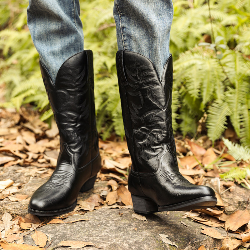 New Men Handmade Cowboy Boots  - Sewing Embroidery Fabric 评论和价格