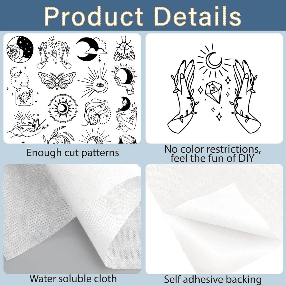 51Pcs Boho Moon Sun Water Solu - Sewing Embroidery Fabric 评论和价格