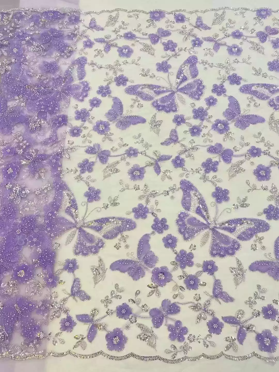5yard Sequin butterfly embroid - Sewing Embroidery Fabric 评论和价格