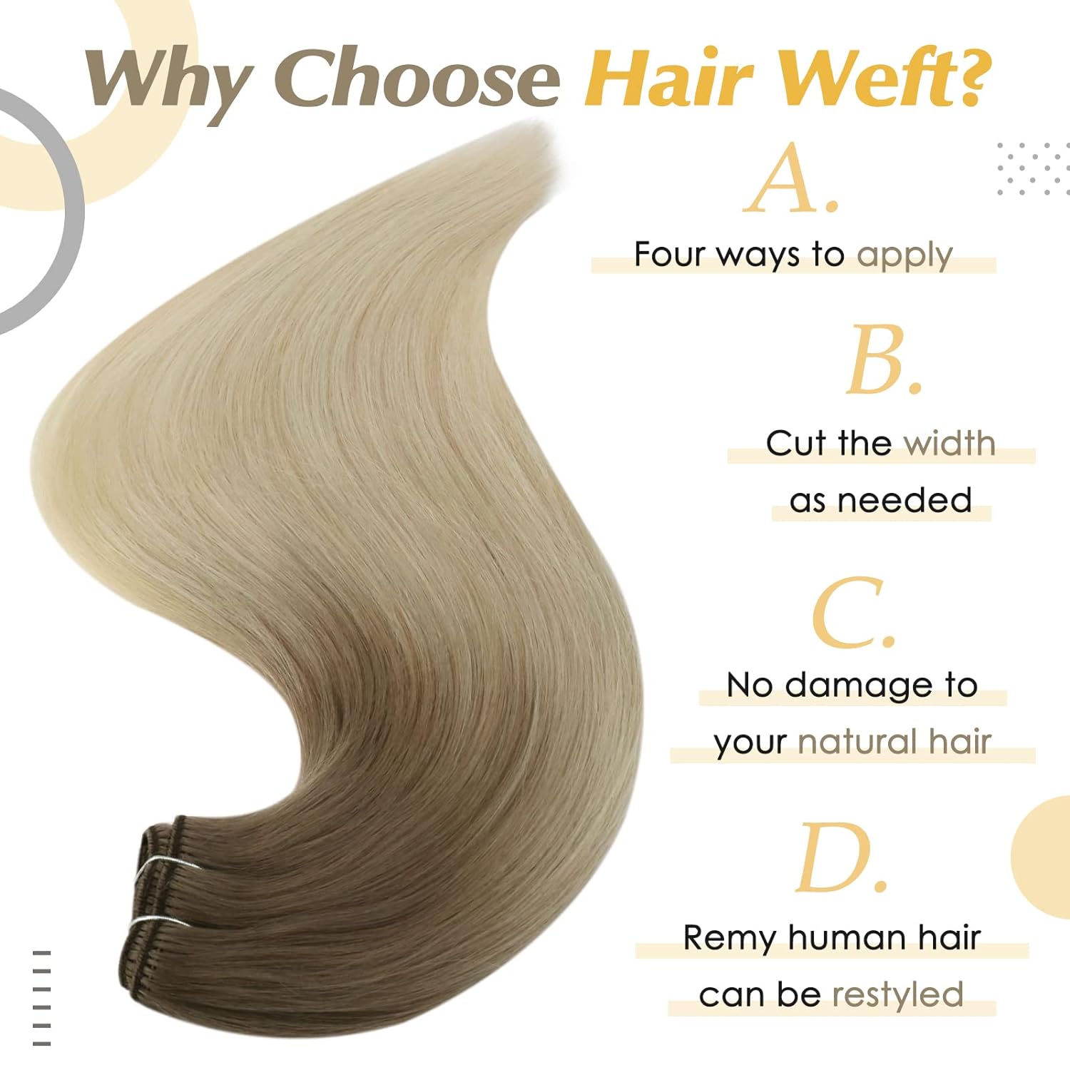 Full Shine Human Hair Weft Ext - Sewing Lab 评论和价格