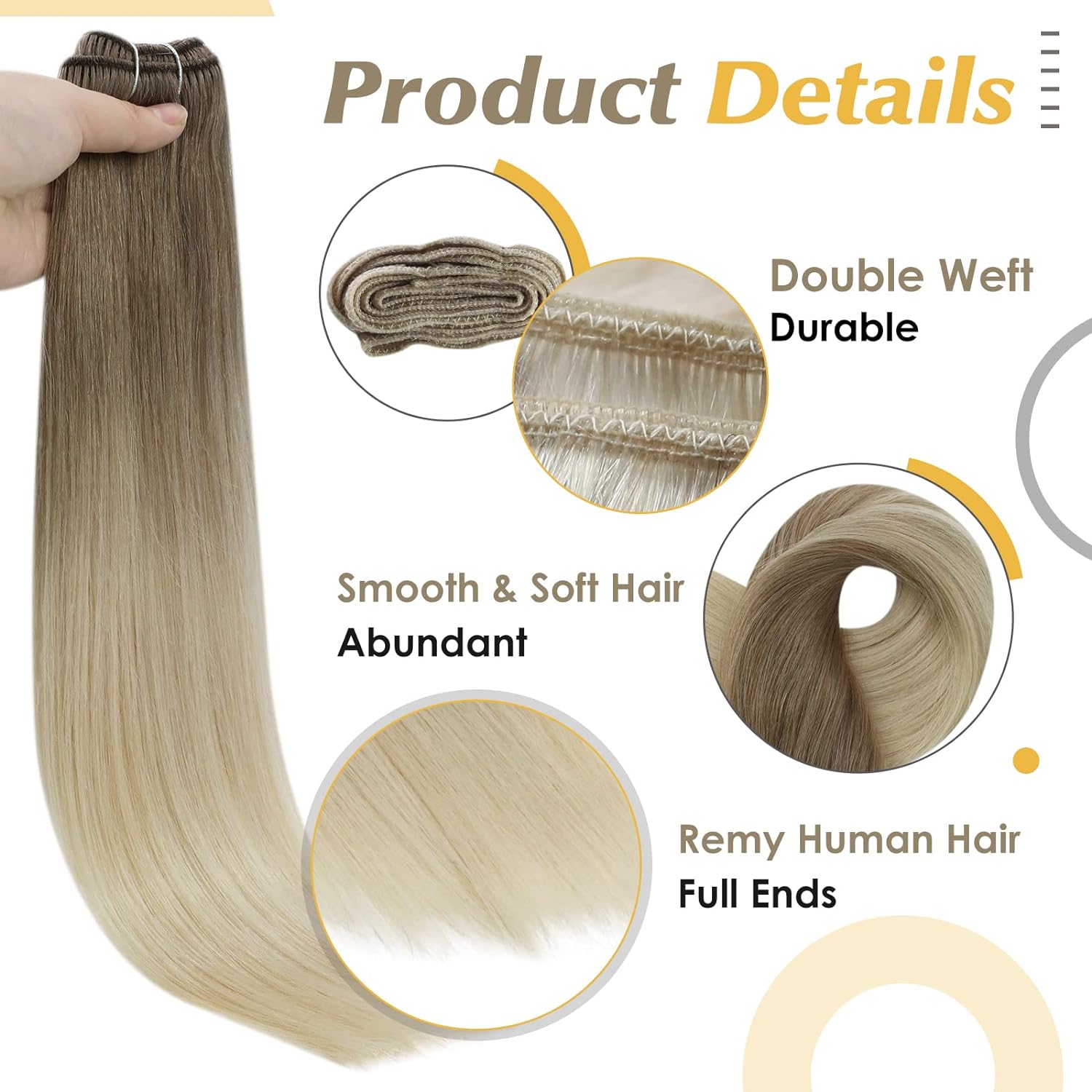 Full Shine Human Hair Weft Ext - Sewing Lab 评论和价格