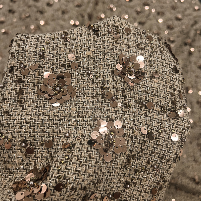 1 yard Heavy industry sequin e - Sewing Embroidery Fabric 评论和价格