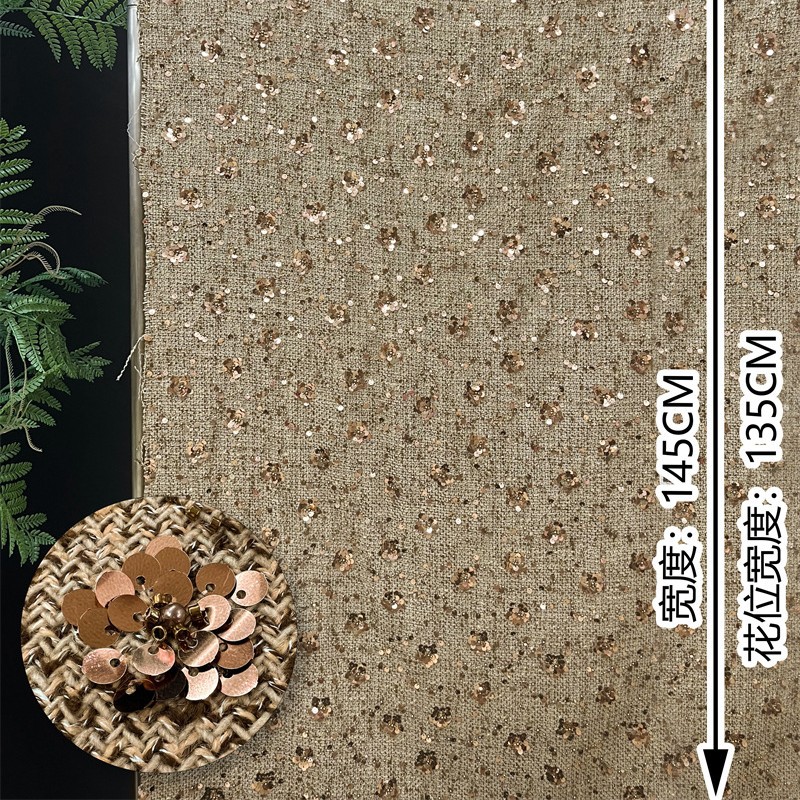 1 yard Heavy industry sequin e - Sewing Embroidery Fabric 评论和价格